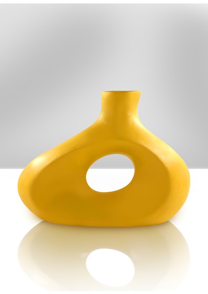 Aura Seramik Vazo - Dekoratif Ev Aksesuarı - Sarı - 23 cm * 31 cm modelleri