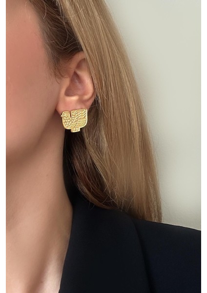 Altın Kaplama Sahure Serisi Soul Kuş Çivi Küpe