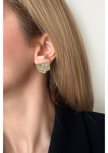 Altın Kaplama Sahure Serisi Soul Kuş Çivi Küpe modelleri