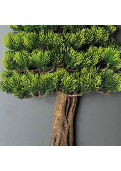 Bonsai Tablaeu - 3A - Mdf Plaka Üzerinde Çerçeveli 3 Boyutlu Yapay Ağaç Tablosu 33X60 cm