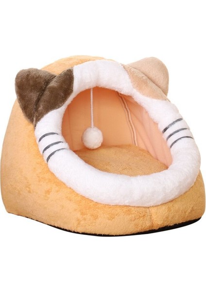 MW0001-SARI Stil 42X42X37(CM) Tatlı Kedi Yatağı Sıcak Evcil Hayvan Sepeti Rahat Kedi Yuvası (Yurt Dışından)