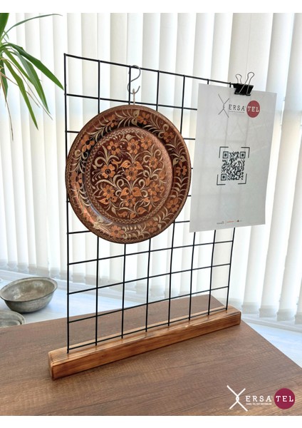 decor Ahşap Ayaklı Tel Pano Dekoratif Notluk - 45 x 55