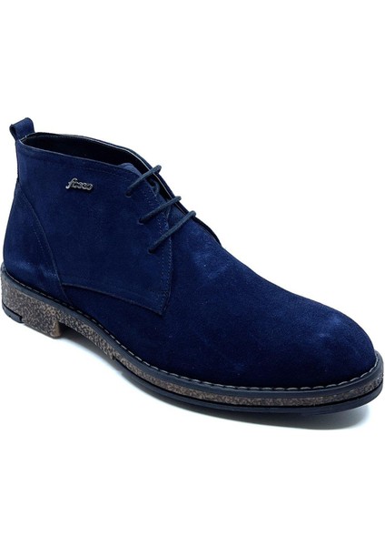 Bağcıklı Lacivert Nubuk Deri Termo Taban Sıcak Astar Erkek Bot 8584 912 modelleri