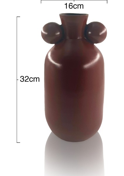Amphoro Seramik Vazo - Dekoratif Ev Aksesuarı - Kahve - 32 cm * 16 cm fiyatları