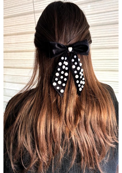 Inci Süslemeli Siyah Kadife Fiyonk Toka indirimleri