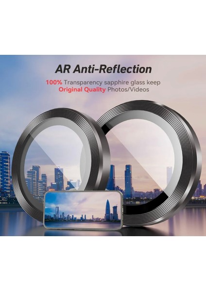 Iphone 15 Pro/15 Pro Max Uyumlu Sapphire Kamera Lens Koruyucu fırsatları
