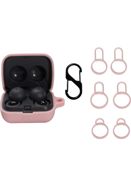 Sony LINKBUDS/WF-L900 Kulaklık Şarj Kutusu Silikon Koruyucu Kapak ile 3 Boyutlu Kulak Ipuçları ve Asılı Toka (Yurt Dışından)