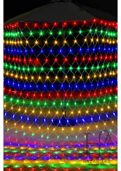 Ağ LED Işık 3x3 File Ağ Perde LED Işık Rgb Animasyonlu Eklemeli Örümcek Ağı Işığı Yılbaşı Süsü