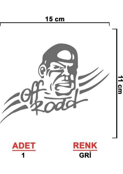 Off Road Komando Sticker - 4x4 Sticker - Off Road Sticker - Jeep Sticker - Oto Sticker - Araba Sticker - Kaput Sticker - Kapı Sticker