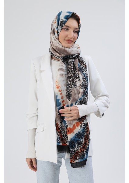 Etnik Desenli Kadın Şal 5064 Siyah