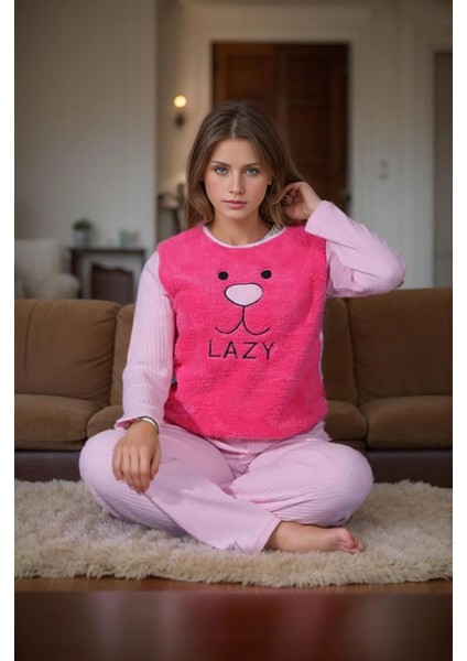 Kadın Peluş Pijama Takımı 1310