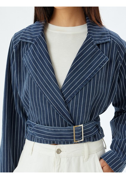 Ceket Geniş Yaka Kemer Detaylı Bol Kalıp indirimleri