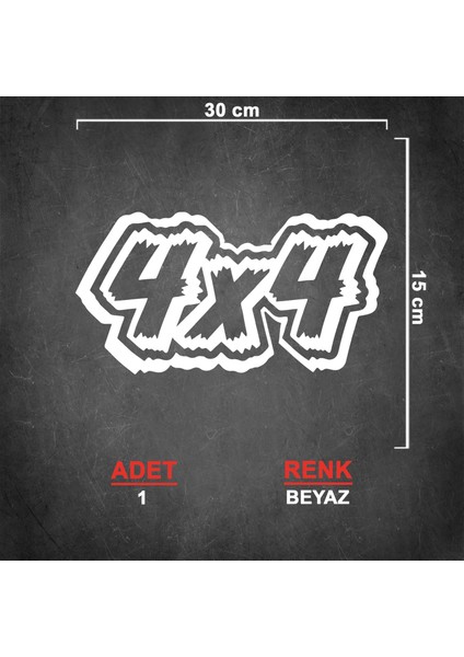 4x4 Sticker Model 2 - Off Road Sticker - Jeep Sticker - Oto Sticker - Araba Sticker - Araba Aksesuar