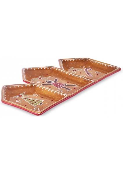 New Year Yılbaşı Gingerbread Triplate Servis Tabağı