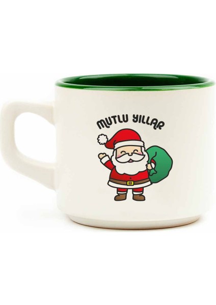 Mutlu Yıllar Noel Baba Beyaz Venüs Kupa No:7-Yılbaşı Temalı Kupa