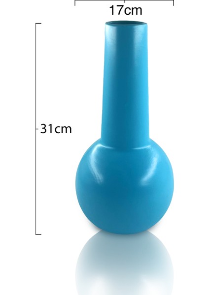 Butera Seramik Vazo - Dekoratif Ev Aksesuarı - Turkuaz - 31 cm * 17 cm fiyatları