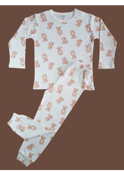 Uzun Kollu Desenli Çocuk Pijama Takım #baskılıçocukpijamatakım #çamaşırbahçesi #ayıcıkdesenpijama