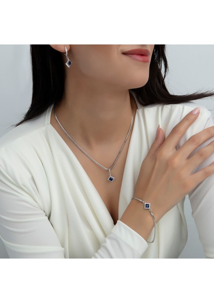 925 Ayar Gümüş Pırlanta Modeli Italyan Zincir Kare Kolye, Kadın Kolye fiyatları