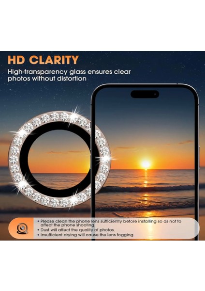 Iphone 16 Pro/16 Pro Max Uyumlu Taşlı Sapphire Kamera Lens Koruyucu indirimleri