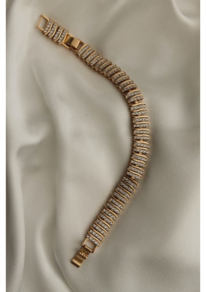 Vip Çelik Rose Gold Zirkon Taşlı Bileklik 17+2 cm
