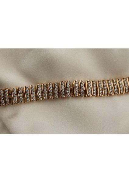 Vip Çelik Rose Gold Zirkon Taşlı Bileklik 17+2 cm