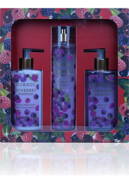 9889 Dewberry Böğürtlen Hediyelik Kutulu 3'lü Set Vücut Spreyi & Losyon & Duş Jeli