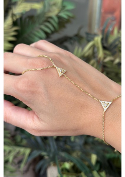 925 Ayar Gümüş ,gold Kaplamalı Üçgen Tasarım Şahmeran fiyatları