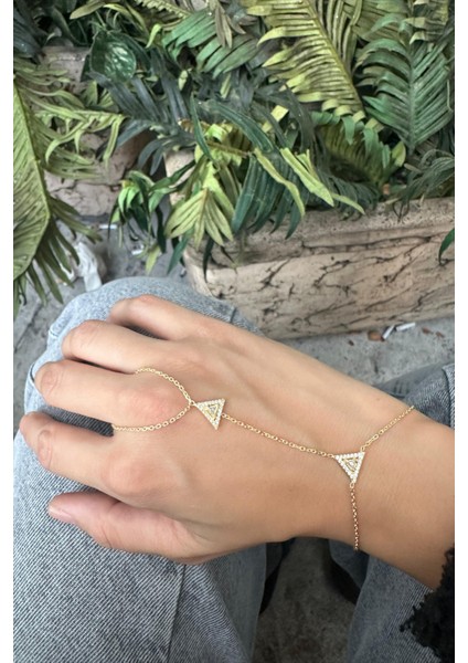 925 Ayar Gümüş ,gold Kaplamalı Üçgen Tasarım Şahmeran modelleri