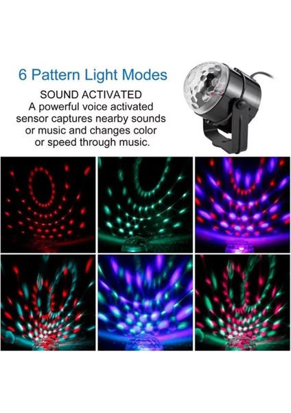 Disko Topu Parti Işıkları 7 Renk LED USB Girişli Sese Duyarlı Rgb Uzaktan Kumandalı