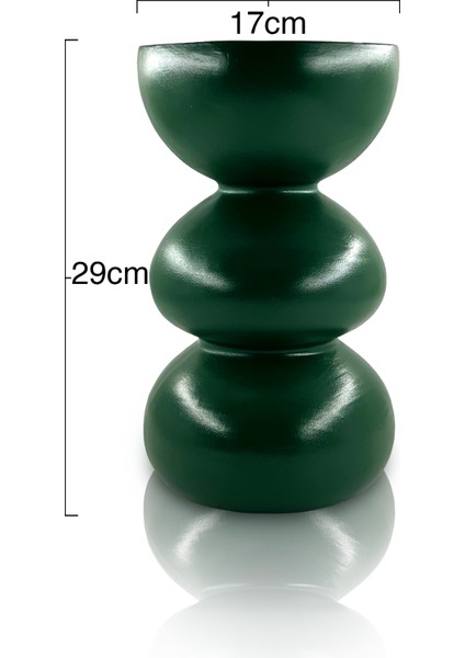 Haven Seramik Vazo - Dekoratif Ev Aksesuarı - Yeşil - 29 cm * 17 cm fiyatları
