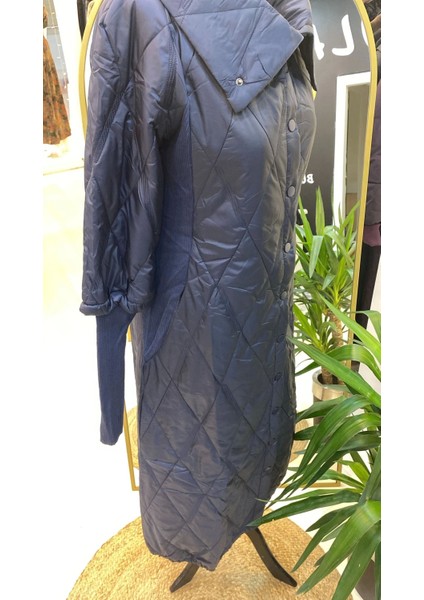 Kollari Triko Şişme Mont Laçivert 6378 fırsatları