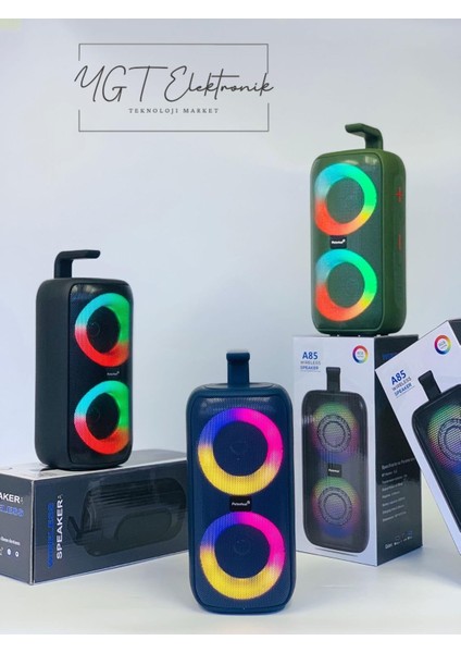 Taşınabilir Rgb Renkli Bluetooth Hoparlör Ses Bombası Çift Çıkış Extra Bass Özellikli