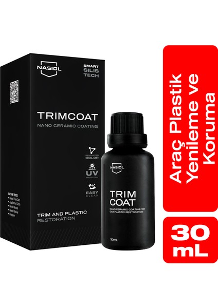 Trimcoat Araç Plastik Yenileyici,Onarıcı ve Koruyucu Nano Seramik Kaplama-2 Yıl Dayanım-30ml