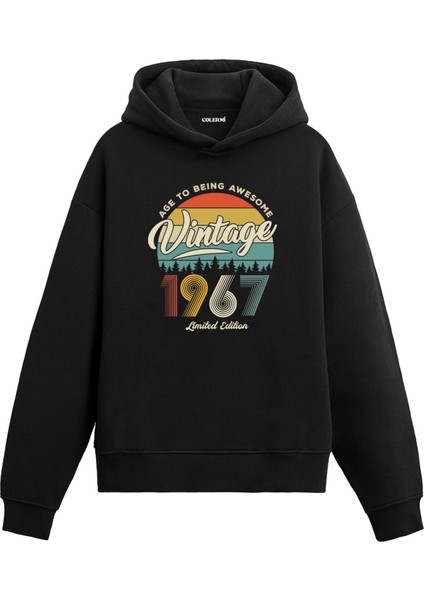 1967 Vintage Nostalji Doğum Günü Hediyesi Vintage Tasarım Kapşonlu Sweatshirt