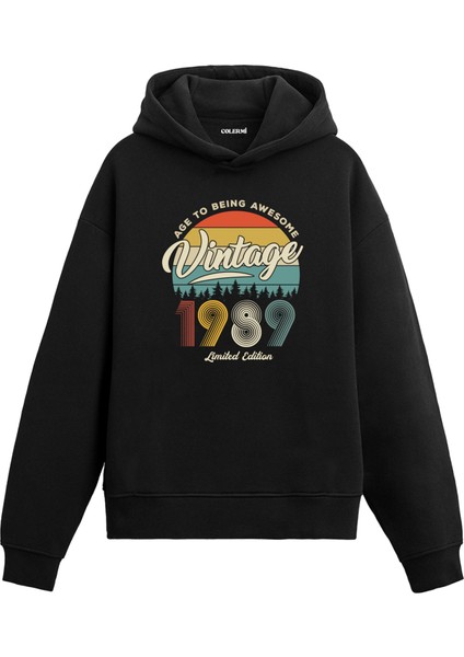 1989 Vintage Nostalji Doğum Günü Hediyesi Vintage Tasarım Kapşonlu Sweatshirt