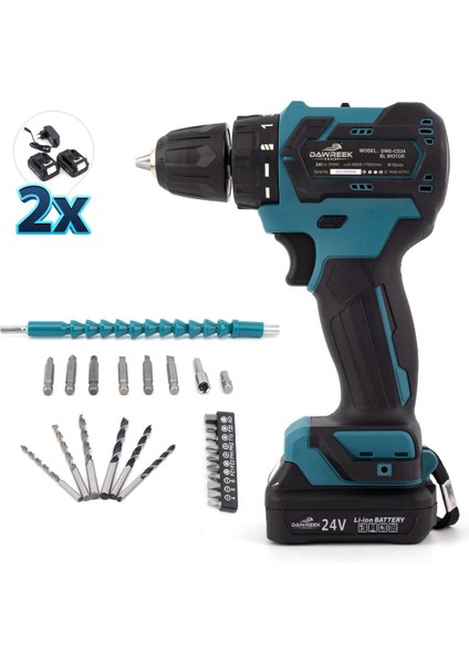 Darbesiz Kömürsüz Vidalama MK24 5.0 - 5.4 Ah 24 Volt Takım Çantalı 2 Yıl 2