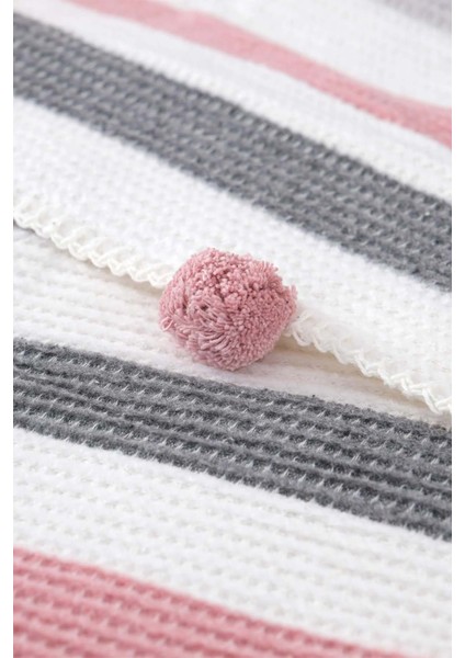 Ponpon Pamuklu Çift Kişilik Battaniye 200X220 cm modelleri