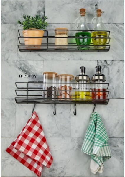 Tekno Trust Yapışkanlı 2 Li Set Banyo Rafı Duş Şampuanlık Duvar Düzenleyici Kancalı Organizer 40 cm