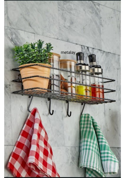 Tekno Trust Yapışkanlı 2 Li Set Banyo Rafı Duş Şampuanlık Duvar Düzenleyici Kancalı Organizer 40 cm