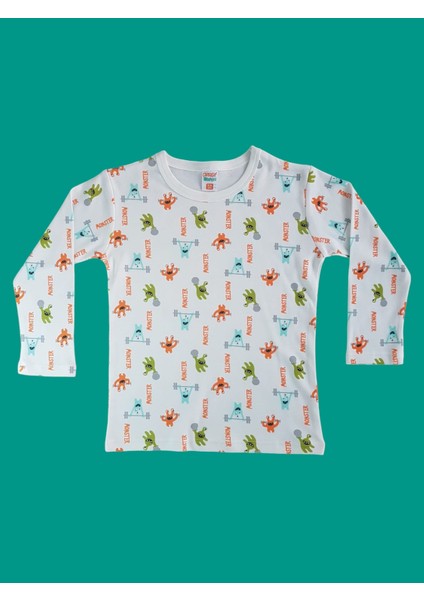 Uzun Kollu Desenli Çocuk Pijama Takım #baskılıçocukpijamatakım #çamaşırbahçesi #haltercidesenpijama