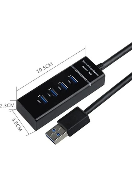 USB Çoğaltıcı, USB Çoklayıcı 4 Port USB 3.0 Süper Hızlı 30 cm Kablo Uzunluğu