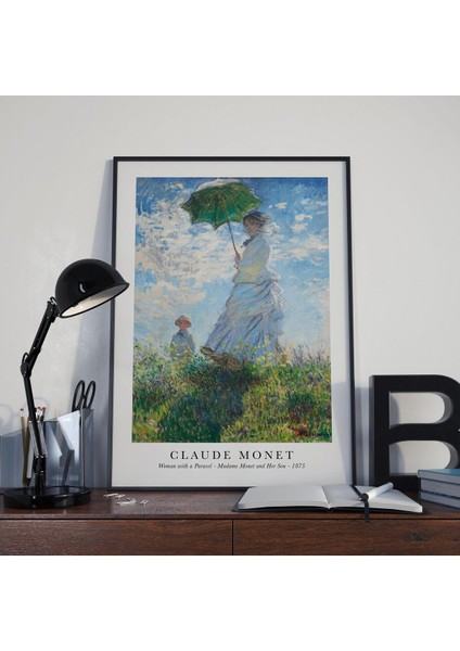 Claude Monet - Gezinti (Woman With A Parasol) Madame Monet And Her Son Tablosu Sanat Eseri Posteri indirimleri