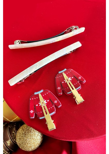 Yılbaşı Kazağı Pens ve Otomatik Toka Seti