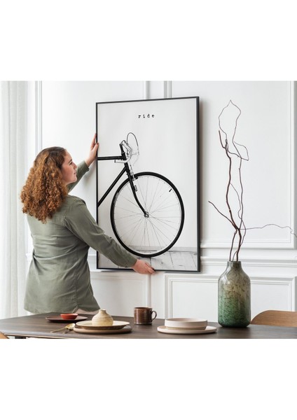 Özgürlüğü Temsil Eden Minimalist Rıde Posteri. Siyah Beyaz, Klasik Bisiklet Dekoratif Poster fırsatları