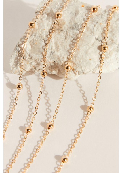 3 Sıralı Altın Kaplama Vıp Kadın Top Zincir Kolye fiyatları