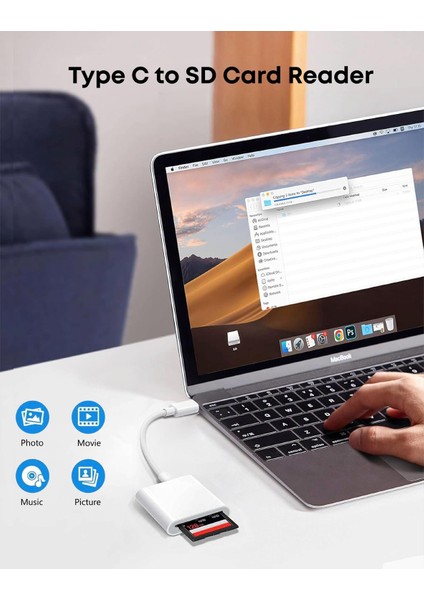 1334 Type C USB 3.1 To Sd Card Reader Kart Okuyucu Sdxc Çevirici Adaptör 2 ad
