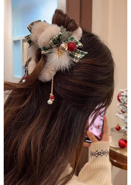 Yılbaşı Kaşe Desenli Tüylü Mandal Toka fırsatları