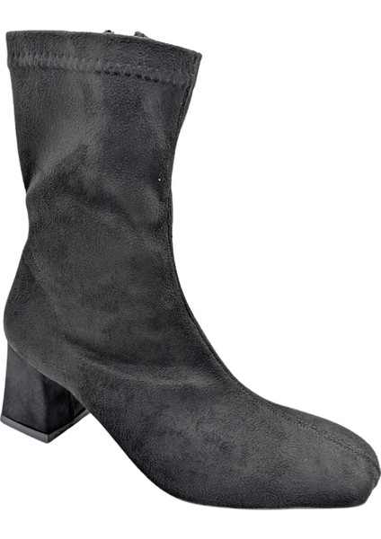 Gelovia Kadın Topuklu Streç Bot - Gelovia - Siyah-Süet - 37 modelleri