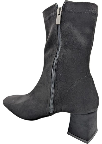 Gelovia Kadın Topuklu Streç Bot - Gelovia - Siyah-Süet - 37 fırsatları