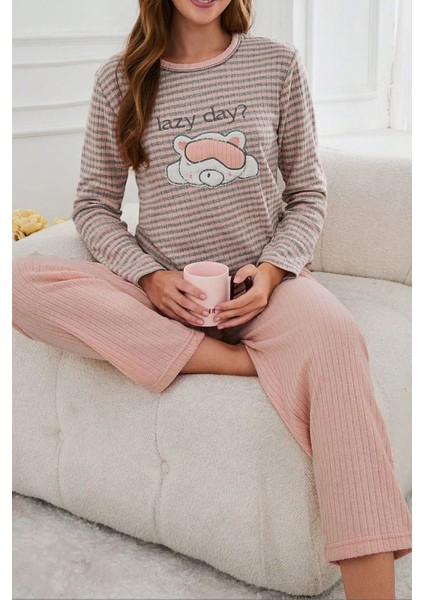 Kadın Genç Baskılı Interlok Pijama Takımı 24204